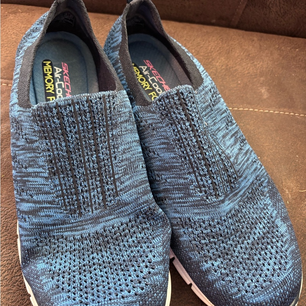 Skechers Blue Sneakers Slip-On Knit Design